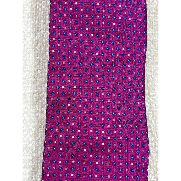 Robert Talbot Men’s Red Geometric Silk Necktie 59" × 3.25" 100% Silk Designer - Picture 8 of 9